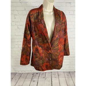 VTG GW Division Of Graff 80’s Floral Multicolor Two Button Blazer Jacket Women M